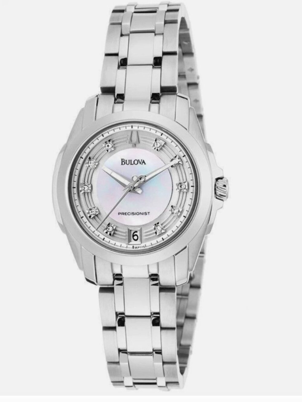 Bulova Precisionist 96P115 Stainless Women's Diamond-Studded Watch